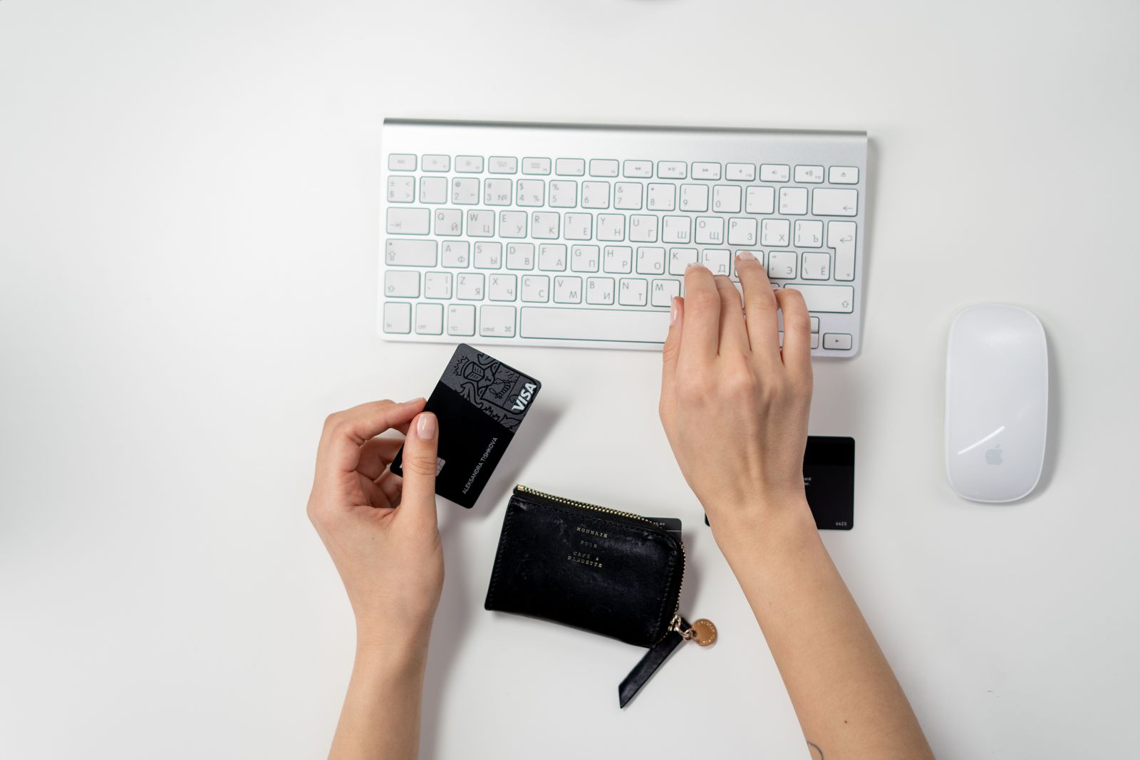 Card payment on a laptop during online checkout