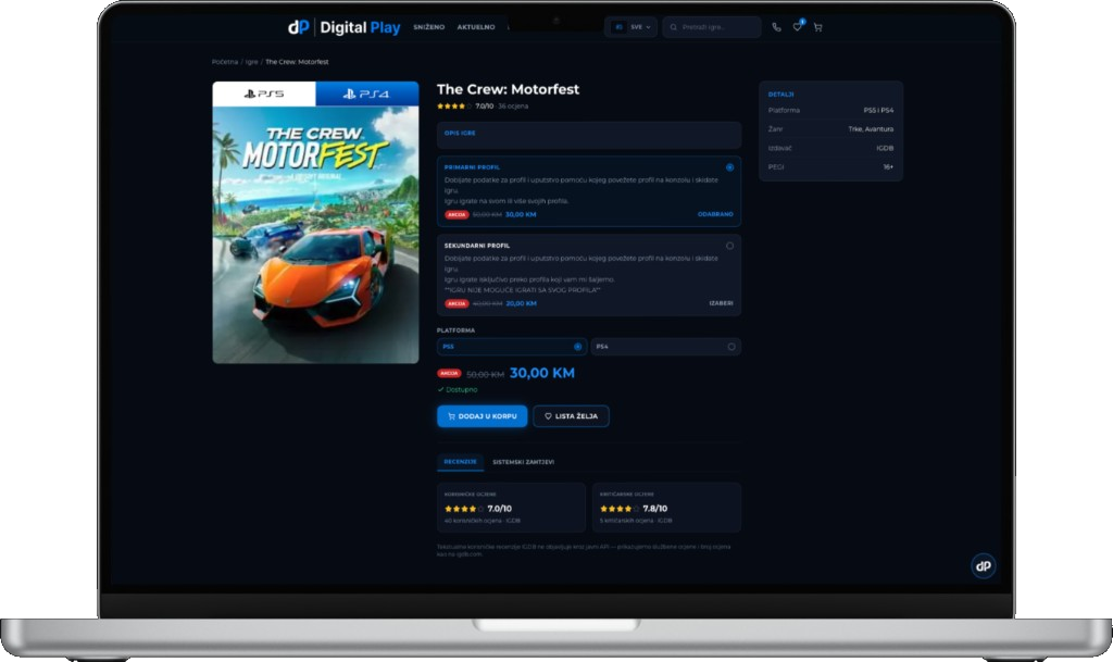 DigitalPlay webshop preview