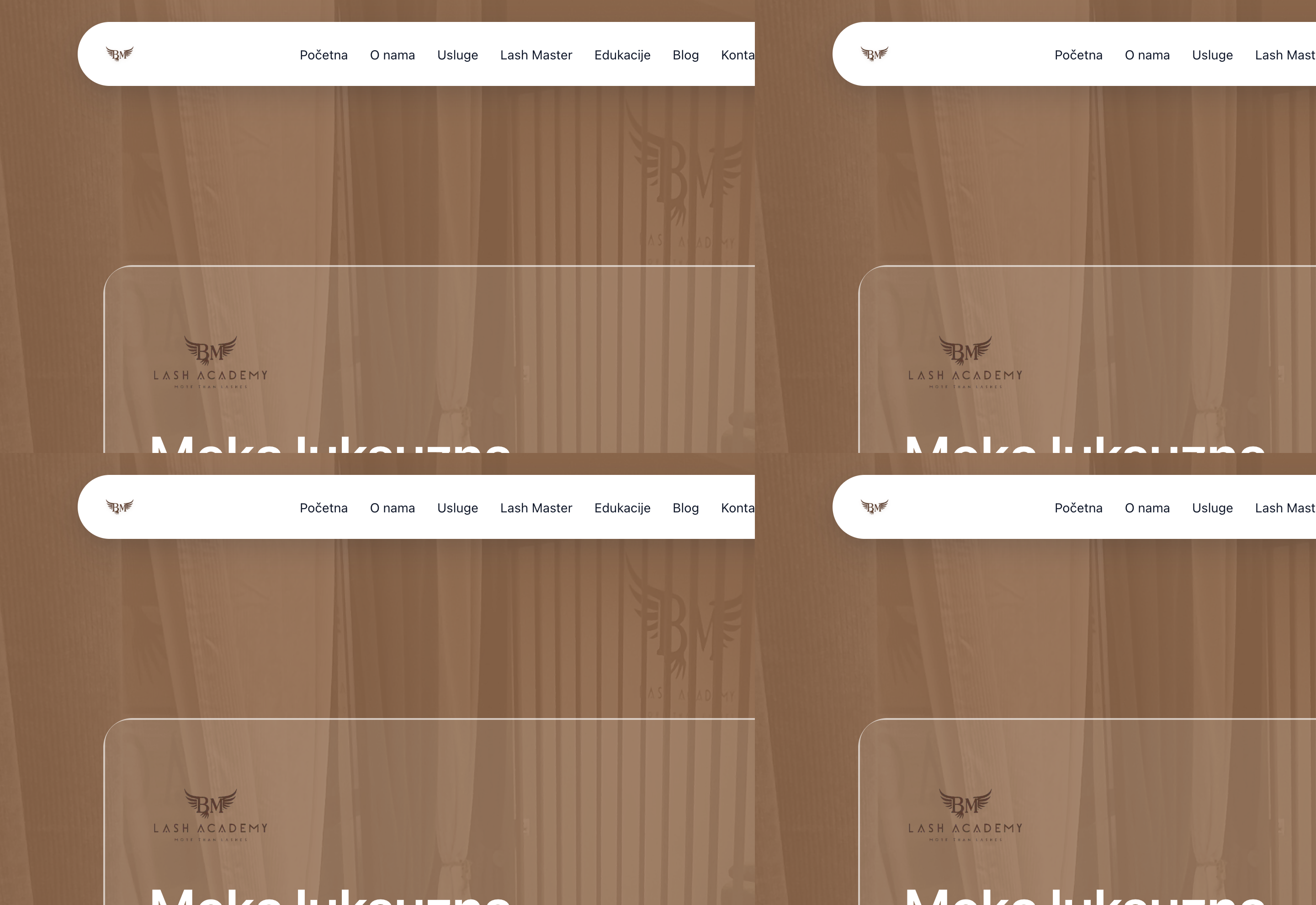 More than Lashes BM homepage — soft luxury beauty, book appointment and services