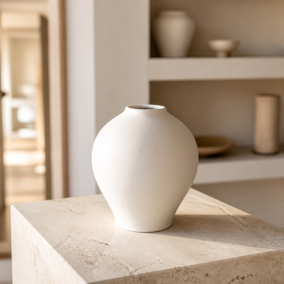 Ceramic vase photographed as a product photo while shopping