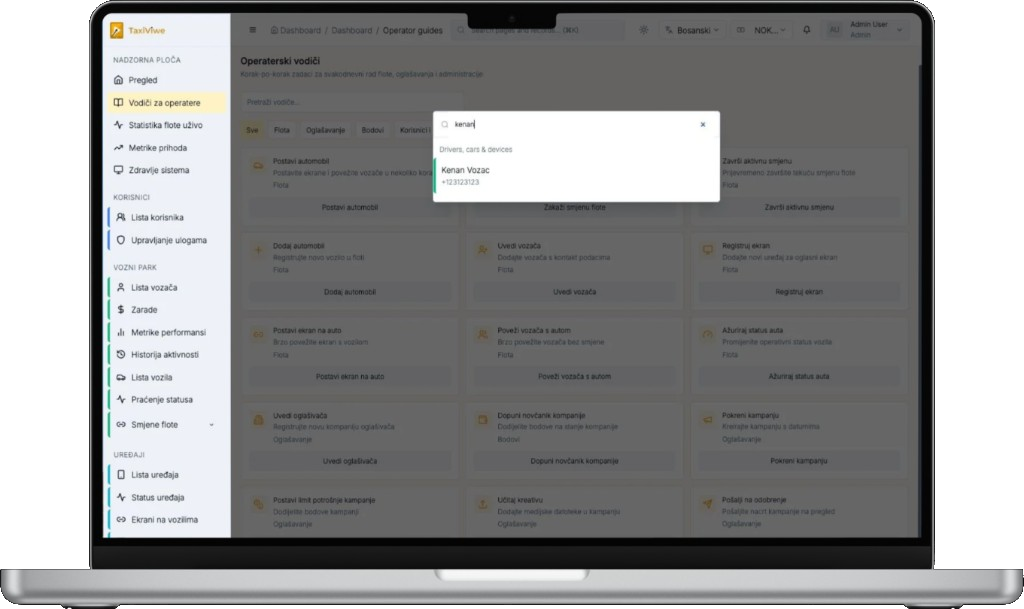 TaxiView in-cab tablet preview